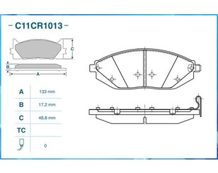 Колодки тормозные передние к-кт для Chevrolet Spark 2010-2015 новый