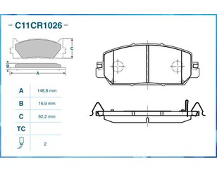 Колодки тормозные передние к-кт для Honda CR-V 2017> новый