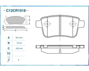 Колодки тормозные задние дисковые к-кт для Mercedes Benz Citan W415 2013> новый