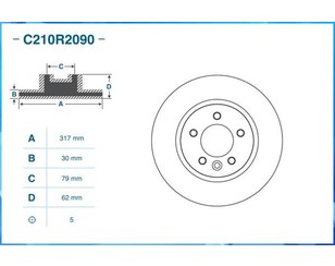 Диск тормозной передний вентилируемый для Land Rover Range Rover Sport 2005-2012 новый