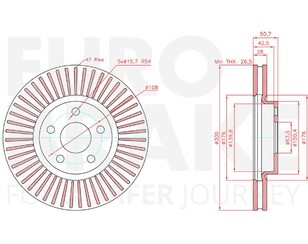 Диск тормозной передний вентилируемый для Ford Galaxy 2016> новый