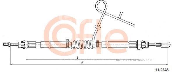 Трос стояночного тормоза правый