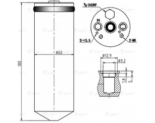 Осушитель системы кондиционирования для Mitsubishi Sigma 1991-1996 новый