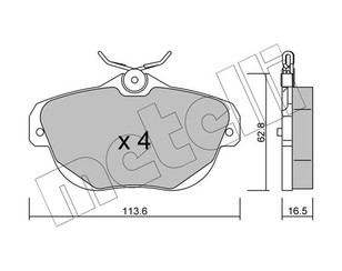 Колодки тормозные задние дисковые к-кт для Citroen C6 2006-2012 новый