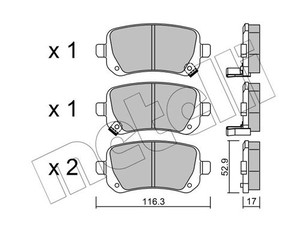 Колодки тормозные задние дисковые к-кт для Chrysler Grand Voyager/Grand Caravan (RT) 2007> новый