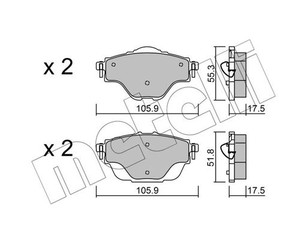 Колодки тормозные задние дисковые к-кт для Citroen C4 Grand Picasso 2014-2018 новый