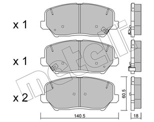 Колодки тормозные передние к-кт для Hyundai Veloster 2011-2017 новый