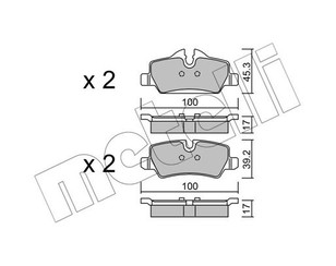 Колодки тормозные задние дисковые к-кт для Mini F55 2014> новый