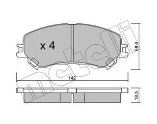 Колодки тормозные передние к-кт для Renault Scenic IV 2016> новый