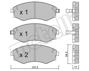 Колодки тормозные передние к-кт для Nissan Primera W10 1990-1998 новый