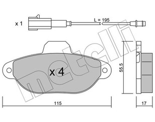 Колодки тормозные передние к-кт для Fiat Seicento 1998-2010 новый