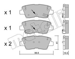 Колодки тормозные задние дисковые к-кт для Hyundai Sonata V (NF) 2005-2010 новый