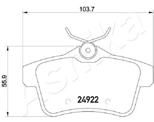 Колодки тормозные задние дисковые к-кт для Peugeot 3008 2010-2016 новый