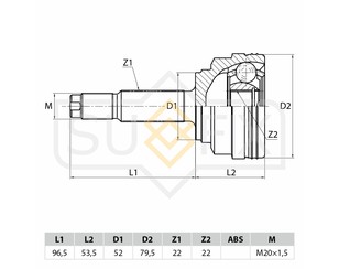 ШРУС наружный передний для Chevrolet Aveo (T200) 2003-2008 новый