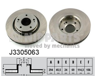 Диск тормозной передний вентилируемый для Mitsubishi Outlander (GF) 2012> новый