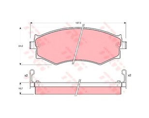 Колодки тормозные передние к-кт для Hyundai Coupe (RD) 1996-2002 новый