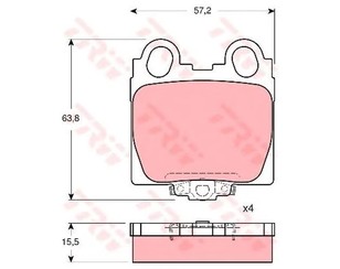 Колодки тормозные задние дисковые к-кт для Lexus GS 300/400/430 1998-2004 новый