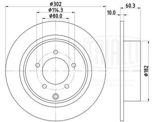 Диск тормозной задний для Chrysler Sebring 2006-2010 новый