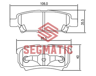 Колодки тормозные задние дисковые к-кт для Dodge Caliber 2006-2011 новый