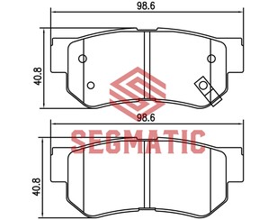 Колодки тормозные задние дисковые к-кт для Hyundai Sonata IV (EF)/ Sonata Tagaz 2001-2012 новый