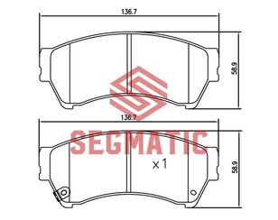 Колодки тормозные передние к-кт для Mazda Mazda 6 (GH) 2007-2013 новый