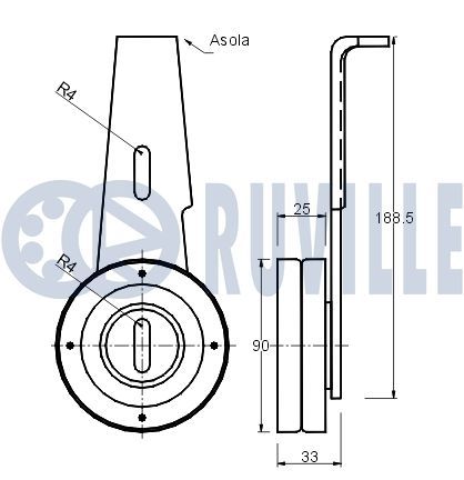 Ролик-натяжитель ручейкового ремня