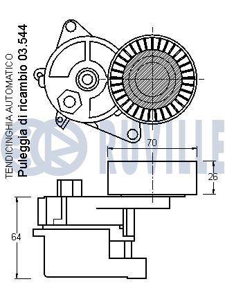 Ролик-натяжитель ручейкового ремня