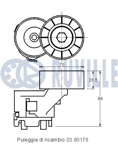 Ролик-натяжитель ручейкового ремня