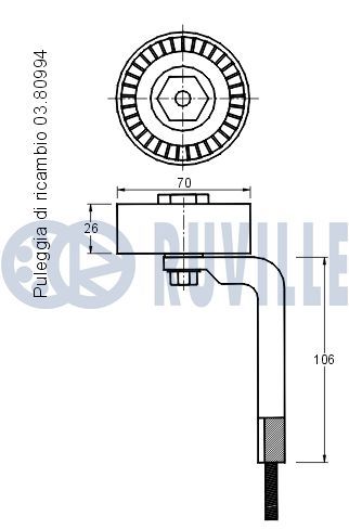 Ролик-натяжитель ручейкового ремня