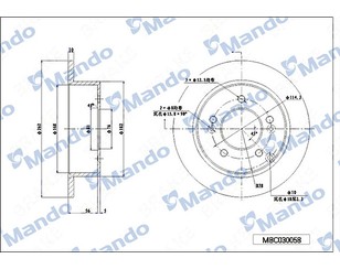 Диск тормозной задний для Hyundai XG 1998-2005 новый