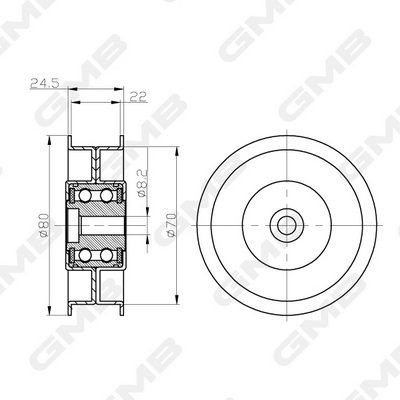 Ролик приводного ремня обводной MERCEDES C203/204 01-/E(S211) 05-/M(W164)/S(W221)/SPRINTER 05-