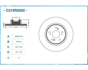 Диск тормозной передний вентилируемый для Honda CR-V 2007-2012 новый