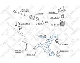 Рычаг передний правый для Hyundai Accent II (+TAGAZ) 2000-2012 новый