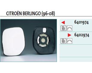 Стекло зеркала механического левого для Citroen Berlingo (M49) 1996-2002 новый