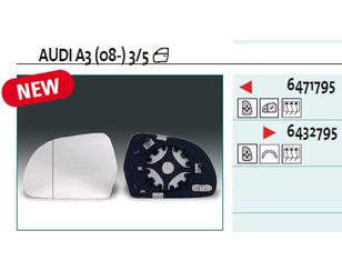 Стекло зеркала электрического левого для Audi Allroad quattro 2006-2012 новый
