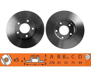 Диск тормозной передний вентилируемый для Mazda Mazda 5 (CW) 2010-2016 новый