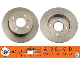 Диск тормозной задний для Nissan Almera N16 2000-2006 новый