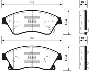 Колодки тормозные передние к-кт для Chevrolet Aveo (T300) 2011-2015 от 1050 руб. вариантов (3) в Санкт-Петербурге