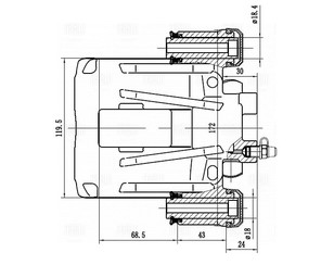 Суппорт тормозной задний левый для Fiat Ducato 244 (+Elabuga) 2002-2006 новый