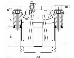 Суппорт тормозной задний правый для Fiat Ducato 244 (+Elabuga) 2002-2006 новый