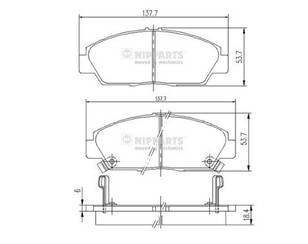 Колодки тормозные передние к-кт для Honda Accord V 1996-1998 новый