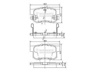 Колодки тормозные задние дисковые к-кт для Honda Element 2003-2010 новый