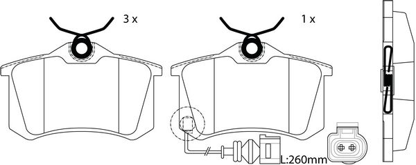 Колодки тормозные задние дисковые к-кт