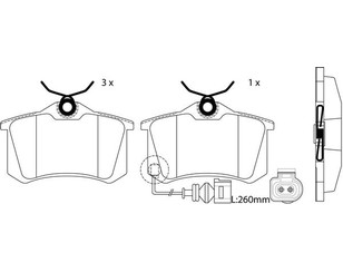 Колодки тормозные задние дисковые к-кт для Audi A4 [B6] 2000-2004 новый