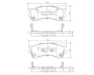 Колодки тормозные передние к-кт для Mazda Xedos-6 1992-1999 новый