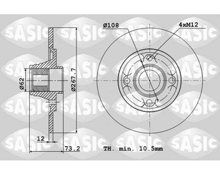 Диск тормозной задний для Citroen DS4 2011-2015 новый