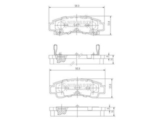 Колодки тормозные задние дисковые к-кт для Nissan 100NX (B13) 1990-1994 новый