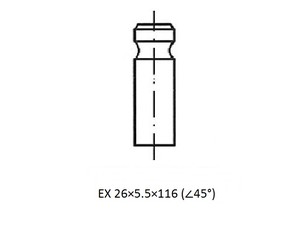 Клапан выпускной для Honda Civic (EJ, EK Sed+3HB) 1995-2001 новый