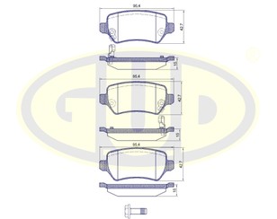 Колодки тормозные задние дисковые к-кт для Opel Astra H / Family 2004-2015 новый