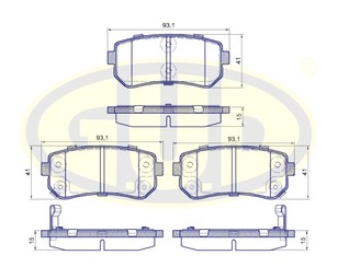 Колодки тормозные задние дисковые к-кт для Kia Ceed 2007-2012 новый
